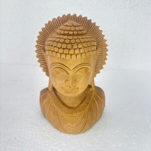wooden buddha face idol